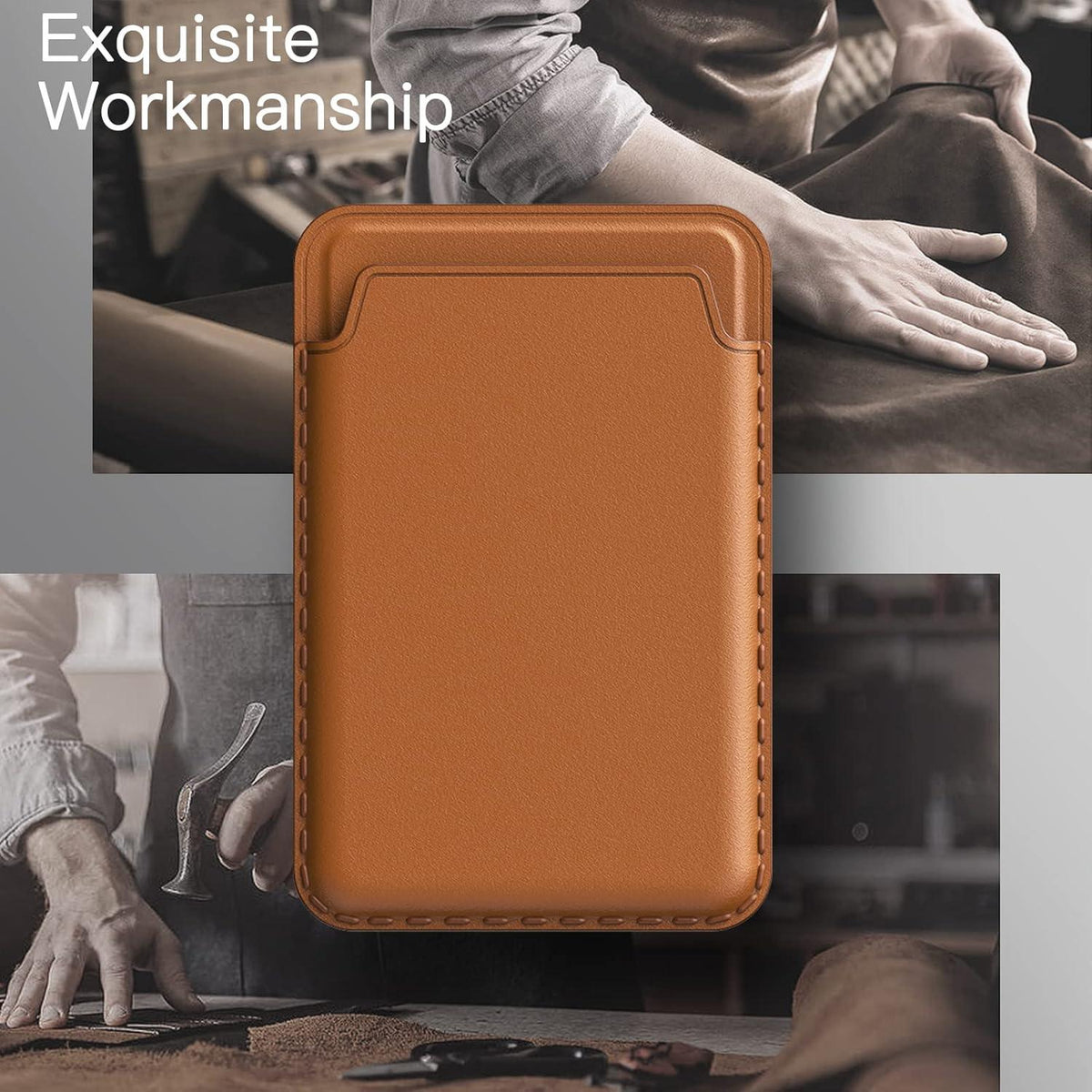 Magnetische Wallet für iPhone 16/15/14/13/12 Serie, PU Kartenhalter
