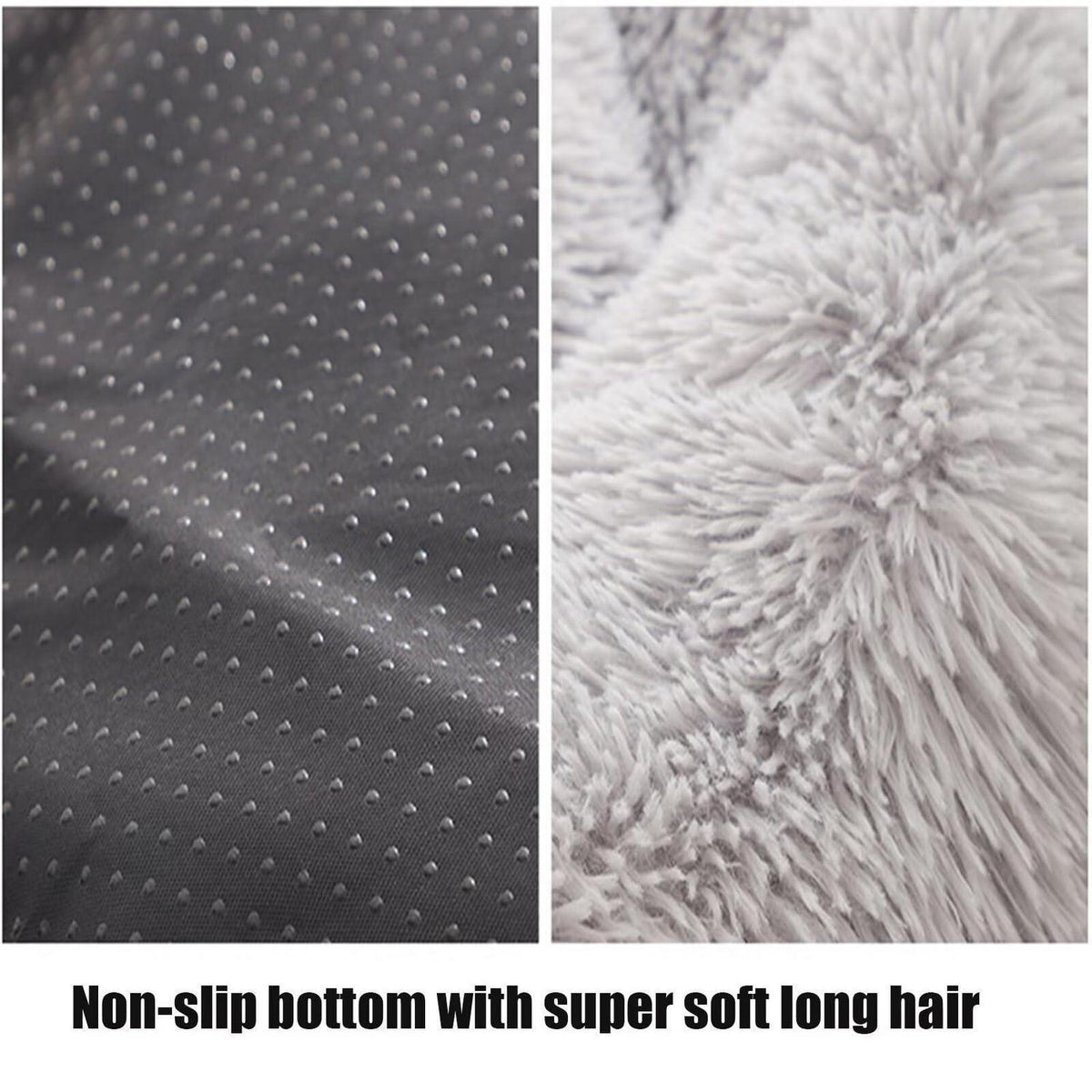 Rundes Hundebett Plüsch 120cm – Flauschige Hundematte Schwarz