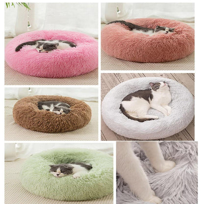 Rundes Hundebett Plüsch Donut – Grün, 120cm