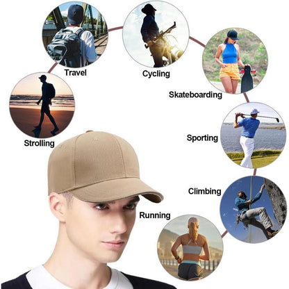 Herren Baseballmütze Baumwolle 6-Panel Plain Solid Color