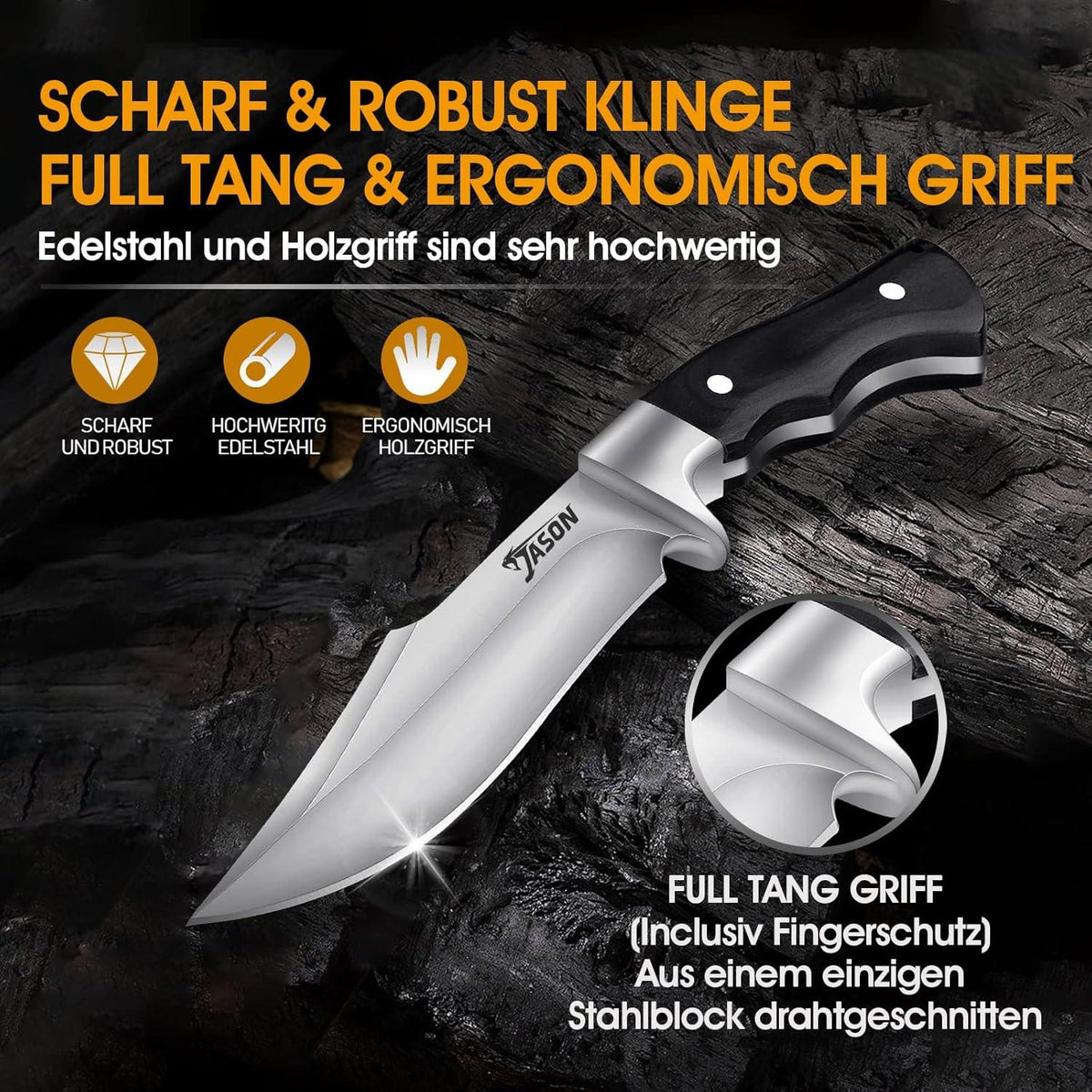 Outdoor Survival Messer D2 Klinge Full Tang Fahrtenmesser
