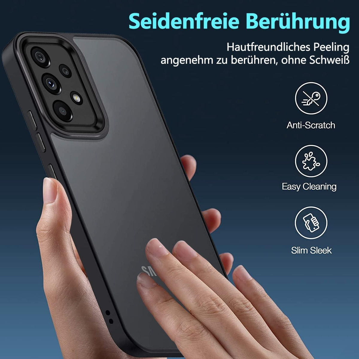 Handyhülle Samsung A52/A52s Matt Schwarz Stoßfest