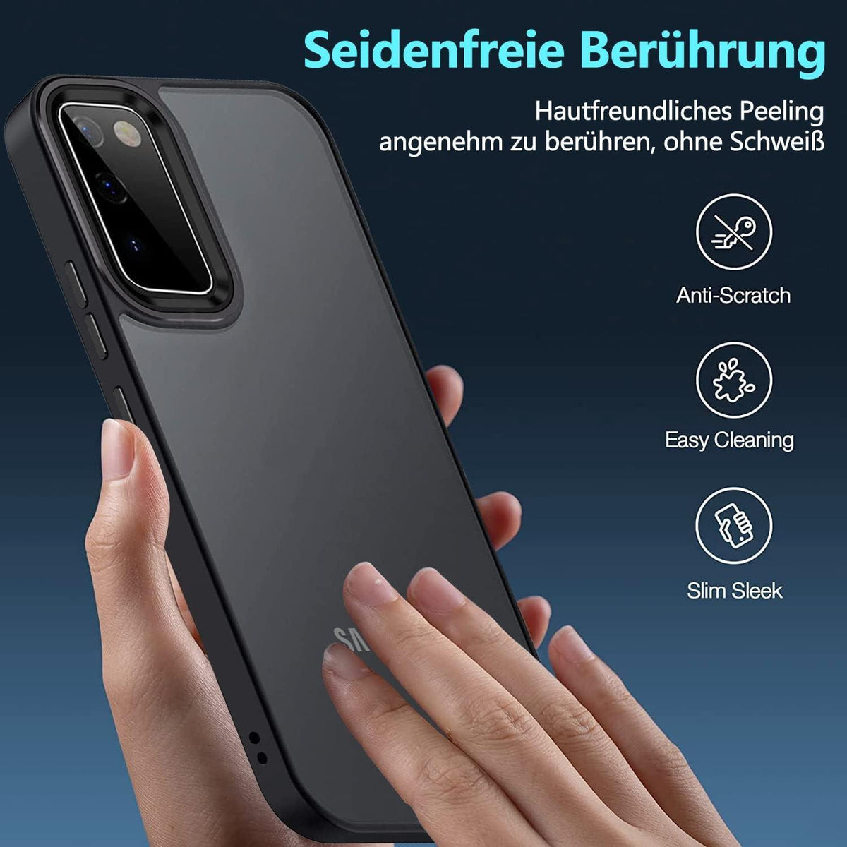 Samsung Galaxy S20 FE Hülle Matt Transluzent Schwarz