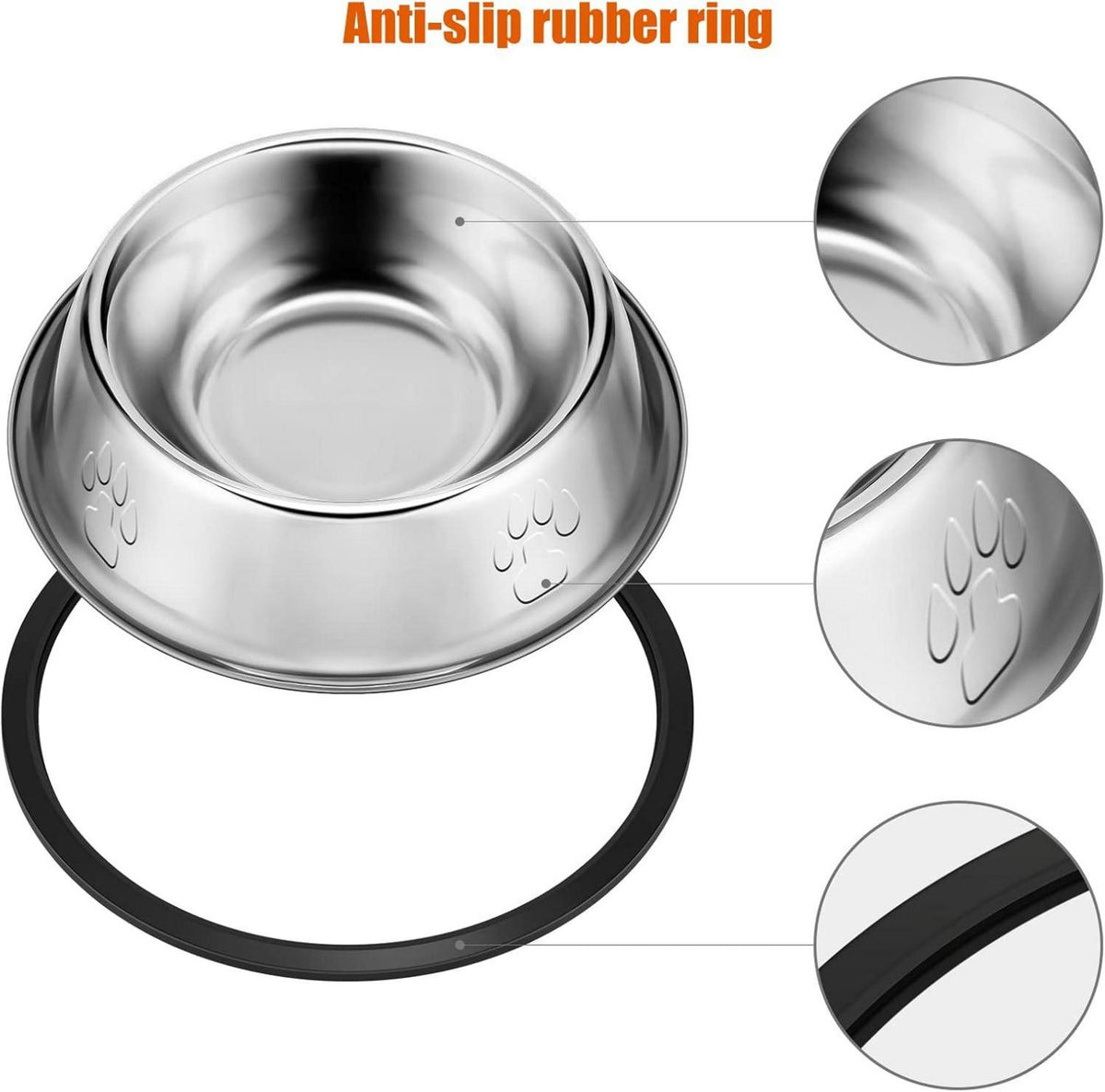 Katzen Napf Set 4-teilig & Katzenspielzeug Edelstahl - Futterschüssel