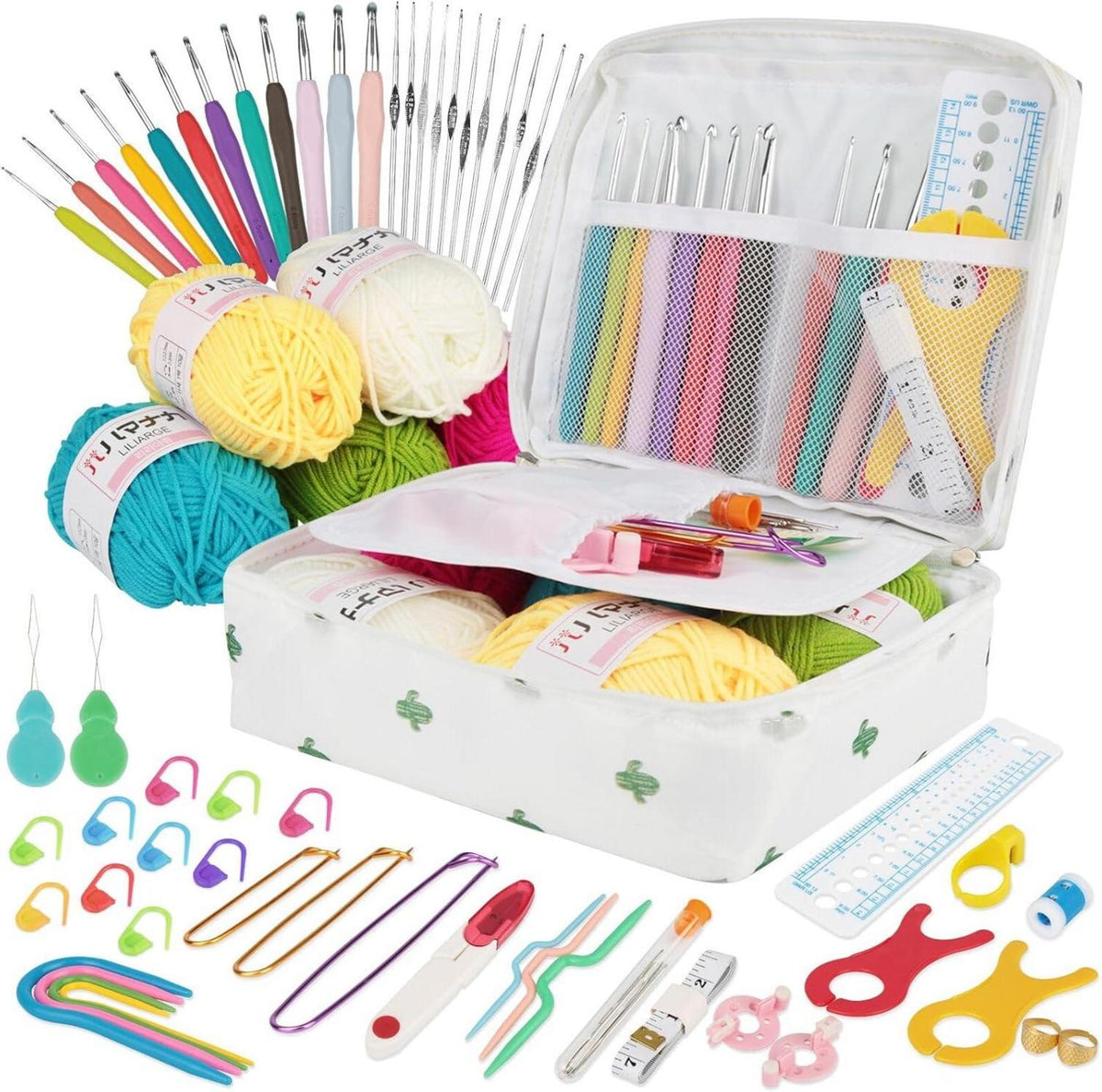 Häkelnadel Set 111 Stück für Anfänger Ergonomische Crochet Set