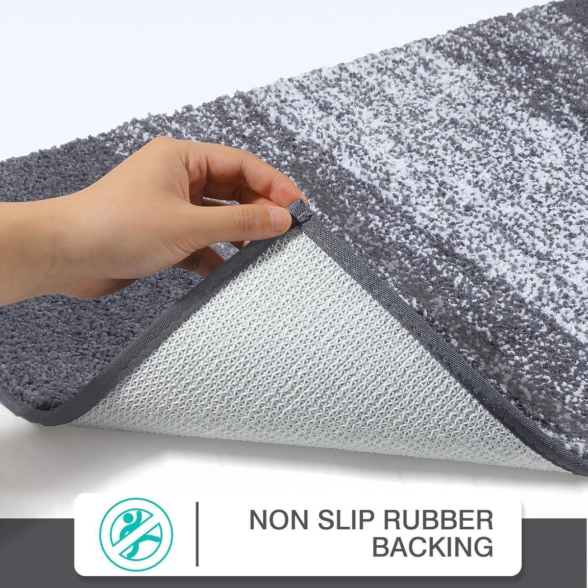 Weiche Mikrofaser Badematte Grau – Rutschfest & Saugfähig 50x80cm