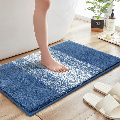 Badematte Mikrofaser Saugfähig rutschfest Maschinenwaschbar Blau 60x90