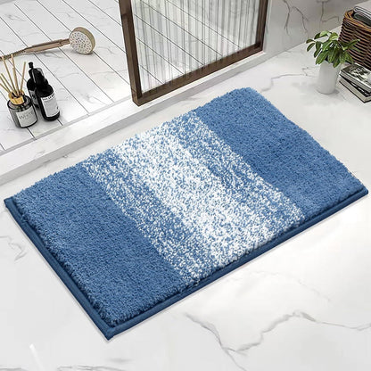 Badematte Mikrofaser Blau 60x90cm Saugfähig rutschfest maschinenwaschbar