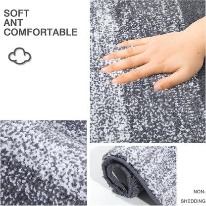 Rutschfester Badteppich 45x65 cm - Weiche Mikrofaser Matte Grau