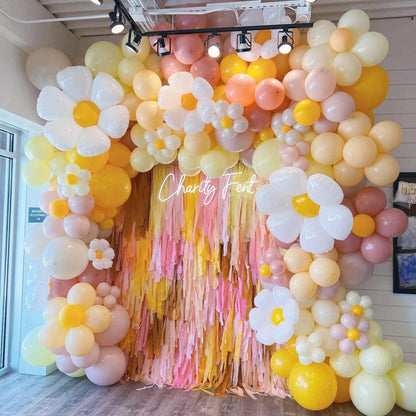 Luftballon Girlande Set Rosa Retro Boho Party Deko
