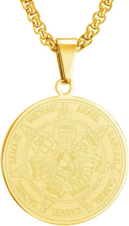 Erzengel Siegel Medaille Halskette Talisman Amulett Edelstahl Schmuck