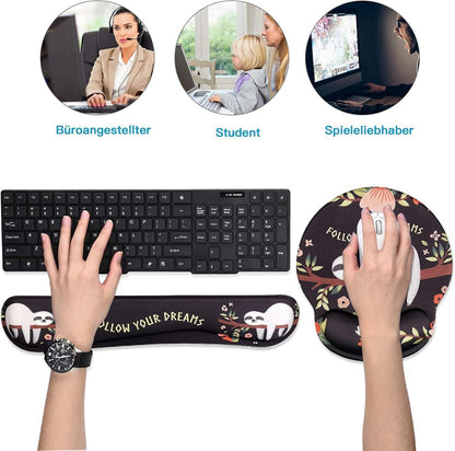 Ergonomisches Mauspad Set mit Gelkissen und Handballenauflage