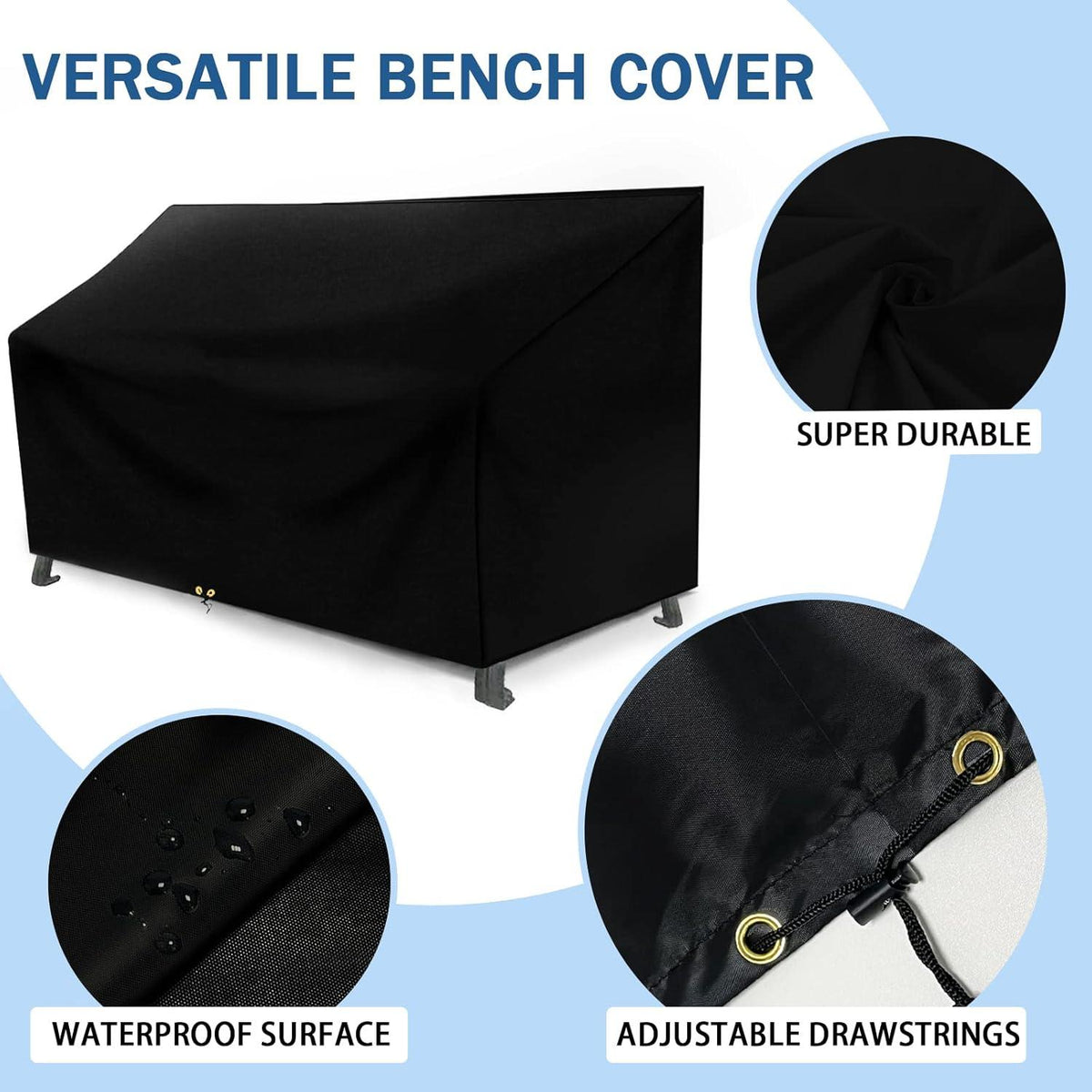 Gartenbank-Abdeckung 4-Sitzer wasserdicht UV-Schutz 420D Oxford 193x66x63/89cm