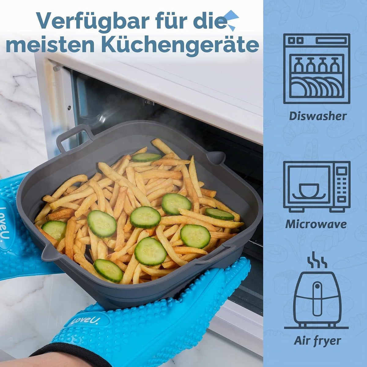 Silikonform für Heißluftfritteuse – Wiederverwendbar & Antihaft