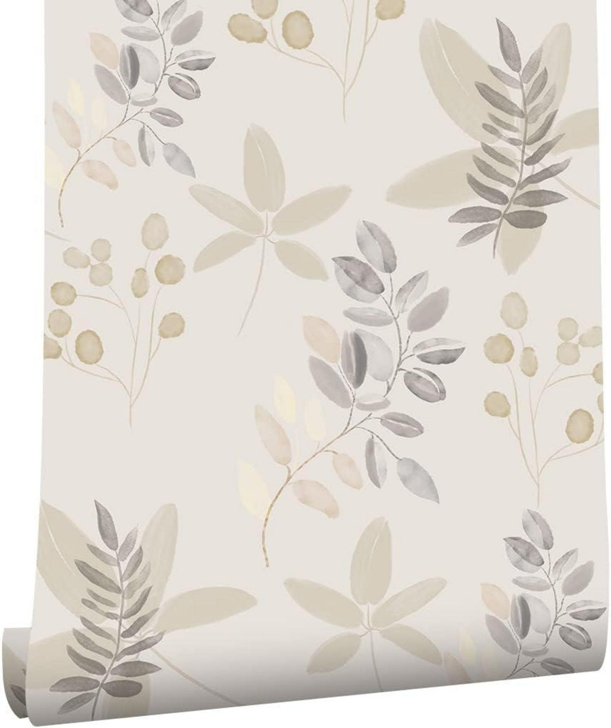Selbstklebende Tapete Floral Blätter Weiß Grau 0.4W x 3L m