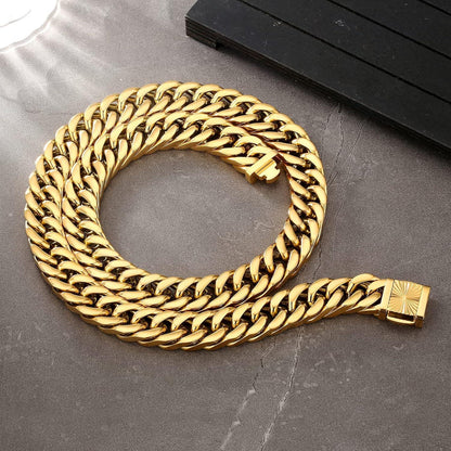 KRKC&CO Panzerkette Herren 18K Gold Cuban Link Chain