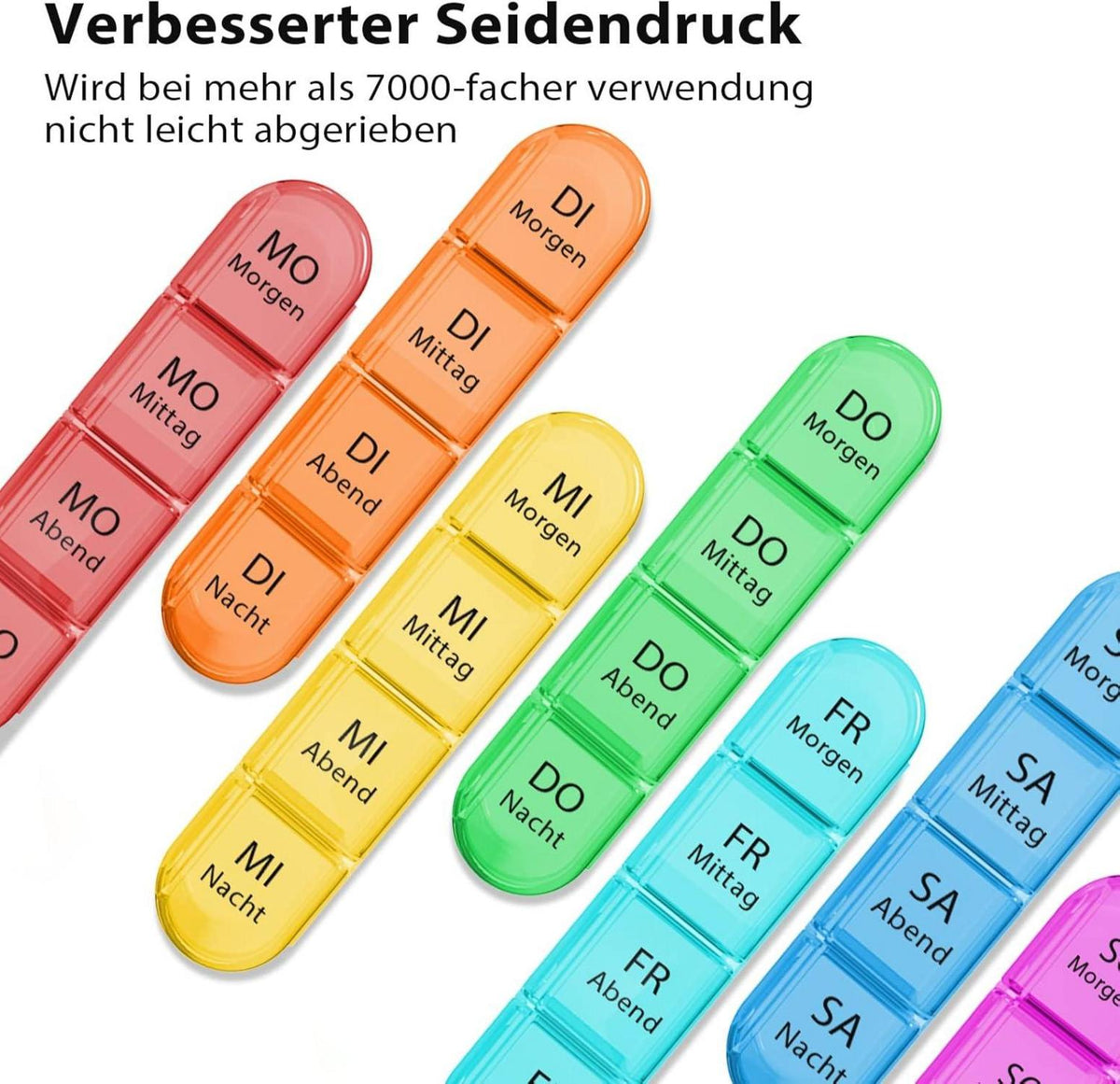Tablettenbox 7 Tage 4 Fächer Medikamentenbox BPA Frei