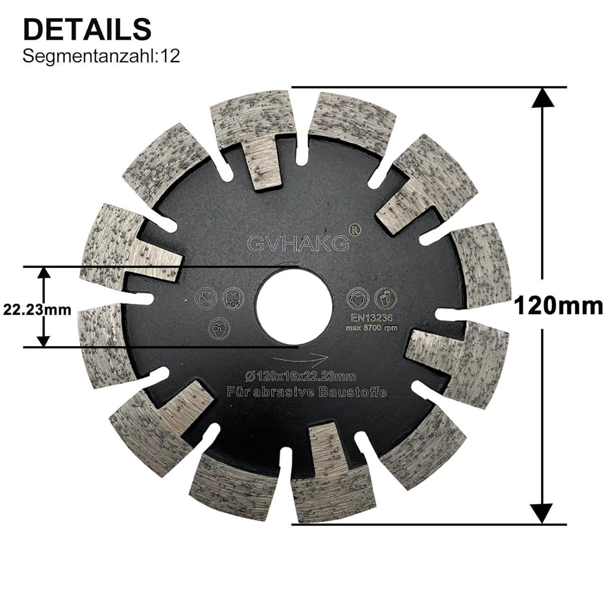 Diamant Frässcheibe 120mm für Fußbodenheizung & Estrich