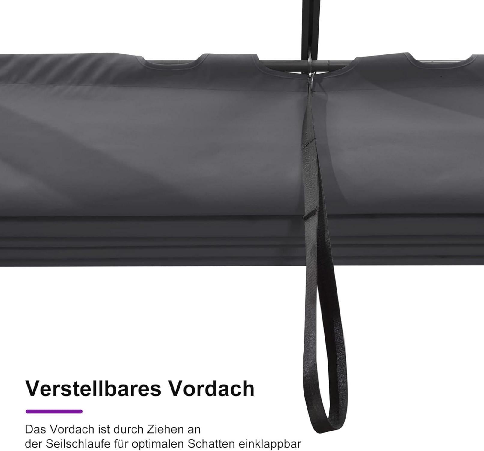 Purple Leaf Pergola 2.8x4m Aluminium Pavillon Garten Grau UV-Schutz