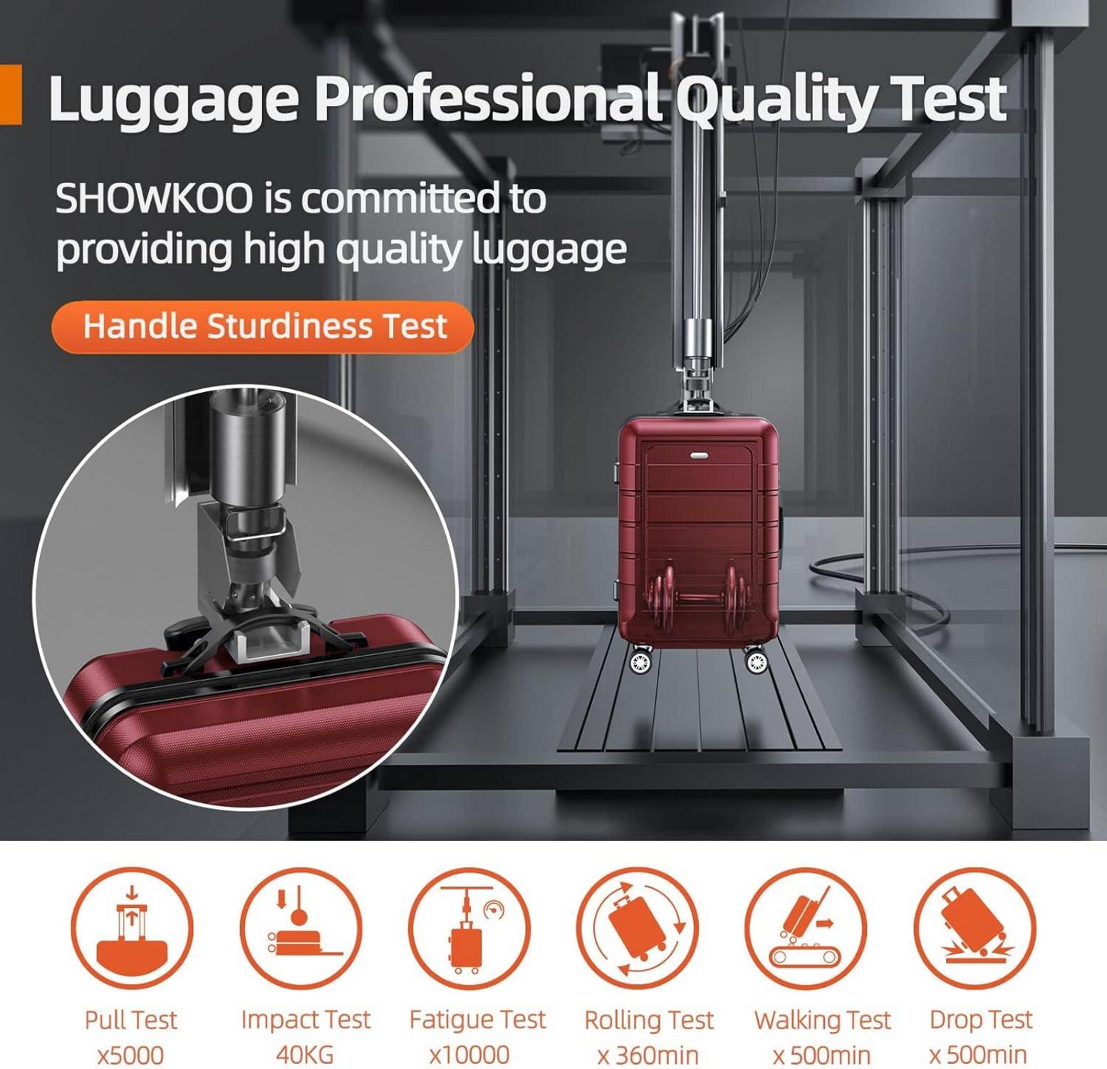 SHOWKOO Leichter Mittelgroßer Koffer ABS+PC Hartschale 4 Rollen TSA Schloss 65cm