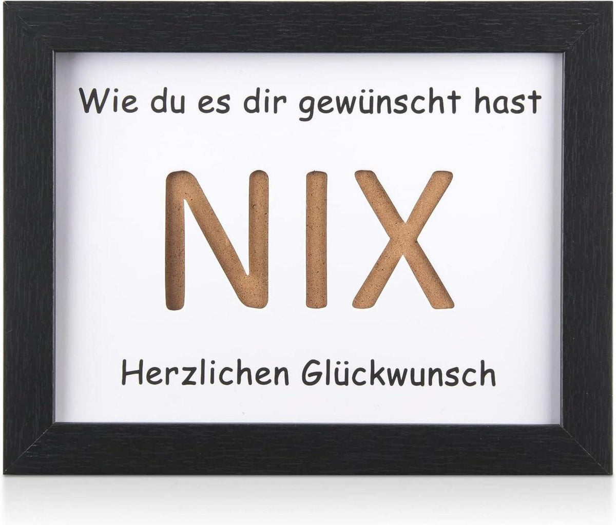 NIX Geldgeschenk Karte Fotorahmen Set Schwarz