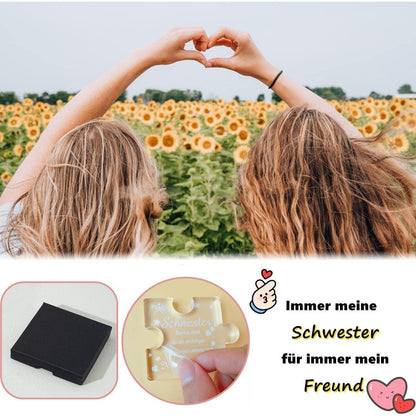 Acryl Puzzle Schwester Geschenk mit Gravur – Geburtstagsüberraschung