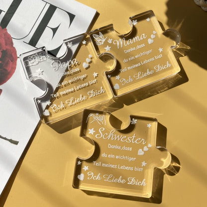 Acryl Puzzle Schwester Geschenk mit Gravur – Geburtstagsüberraschung