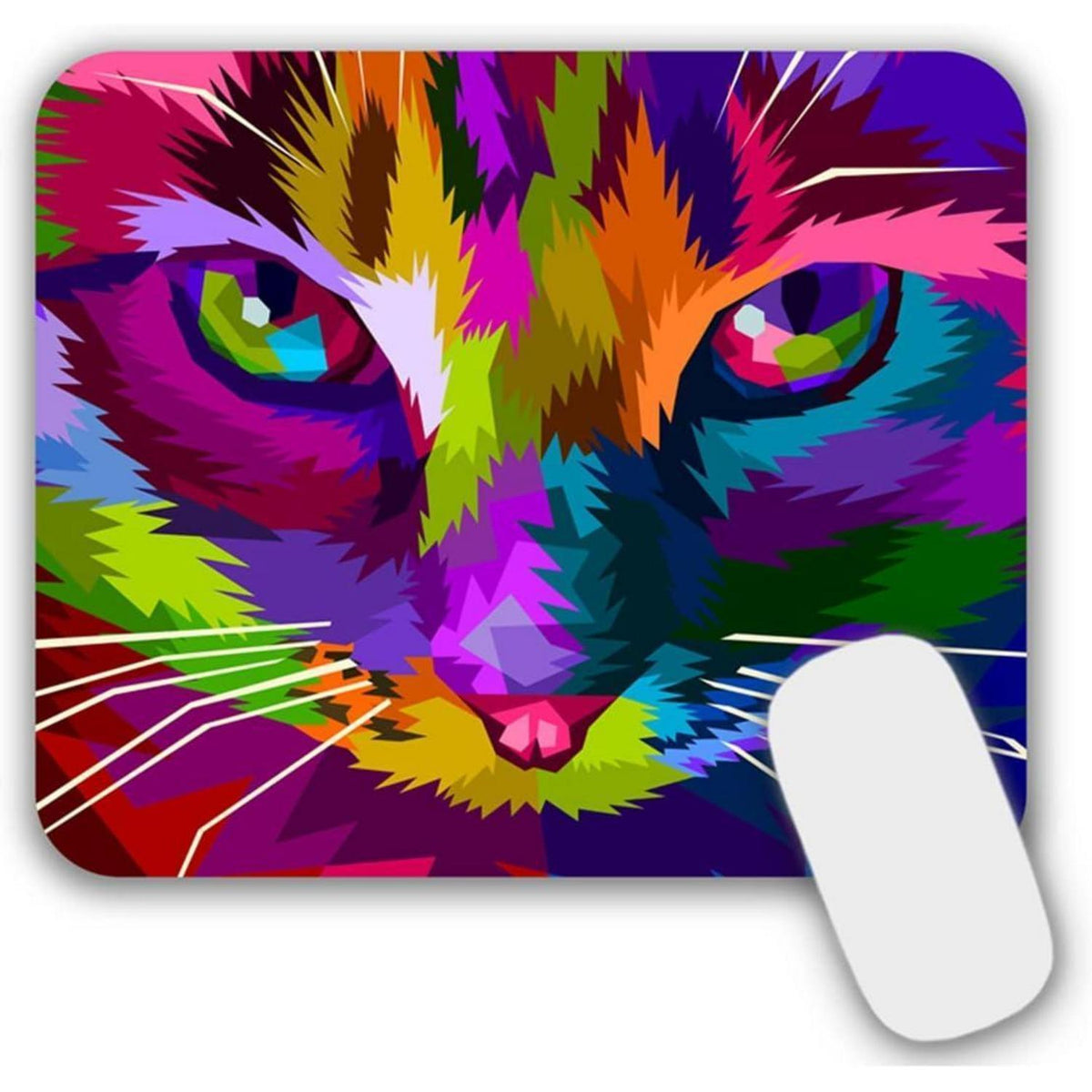 Kleines Katzen-Mauspad, bunt, waschbar, 24x20cm