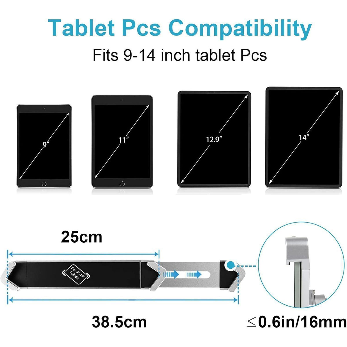 Abschließbarer Wand-Tablet-Halter für iPad & Co. (9-14 Zoll)