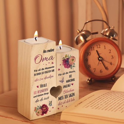 Holz Kerzenhalter Geschenk Oma Personalisiert Muttertag Ostern Oma