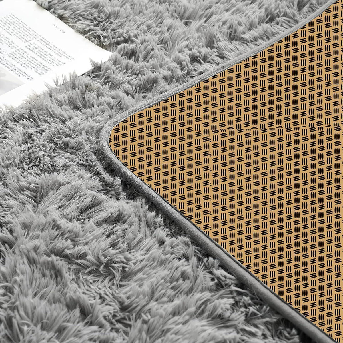 Weicher Hochflor Shaggy Teppich 80x150 cm Grau
