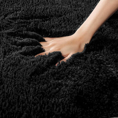 Hochflor Shaggy Teppich Schwarz 200 x 300 cm - Superweich & Flauschig
