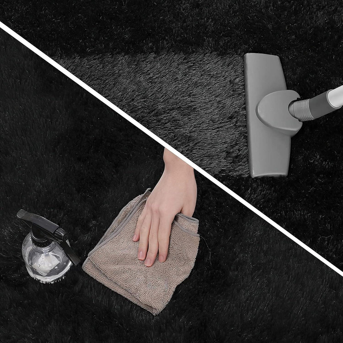 Hochflor Shaggy Teppich Schwarz 200 x 300 cm - Superweich & Flauschig