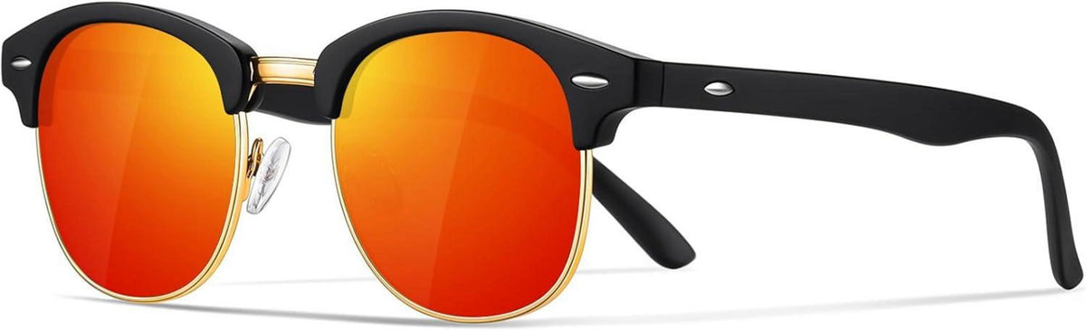 Vintage Polarisierte Halbrahmen Sonnenbrille UV400 Schutz Retro