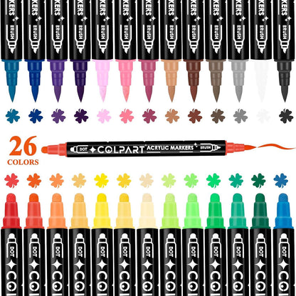 Acrylfarben Stifte Wasserfest 26PCS für Steine Bemalen Holz Metall