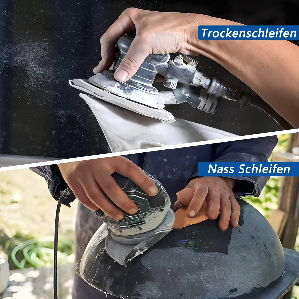 Schleifscheiben 125mm Klett 70 Stück Nass & Trocken, gemischte Körnung