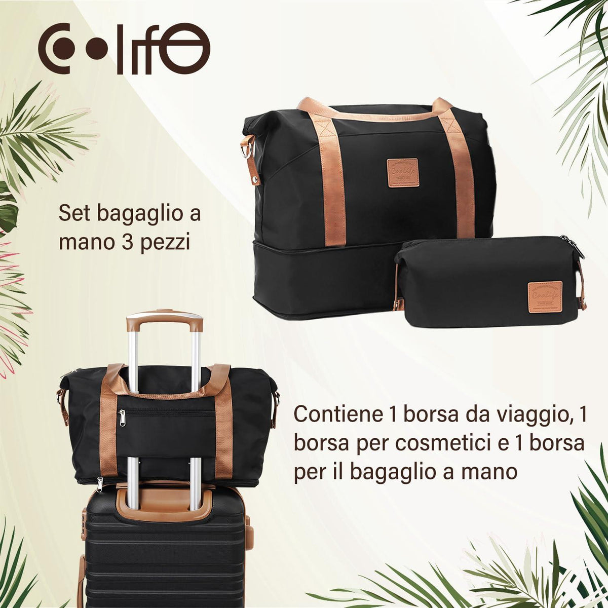 COOLIFE ABS Hartschalen Trolley Koffer Set 3tlg