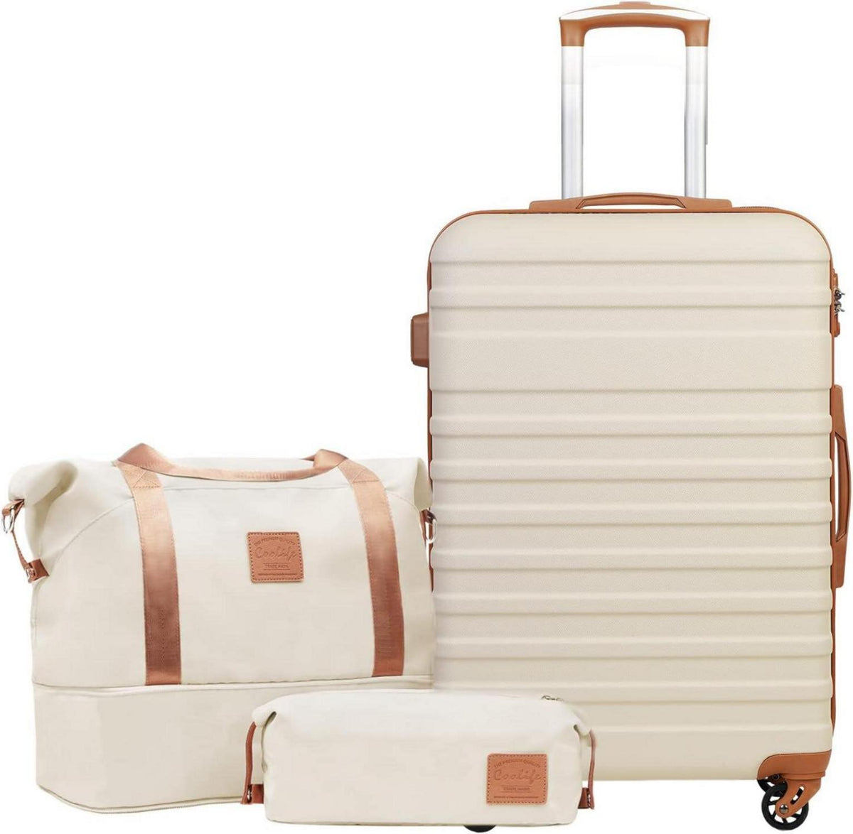 COOLIFE Hartschalen-Koffer Set 3tlg. ABS Trolley 4 Rollen TSA-Schloss