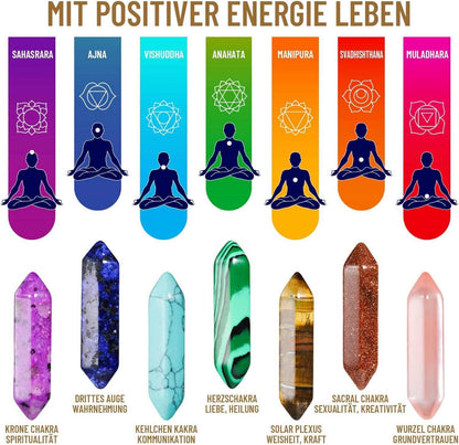 17 Stück Heilkristalle Sets mit Transparenter Plastikbox