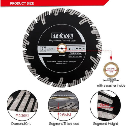 Diamant-Trennscheibe 180mm Turbo für Granit & Beton