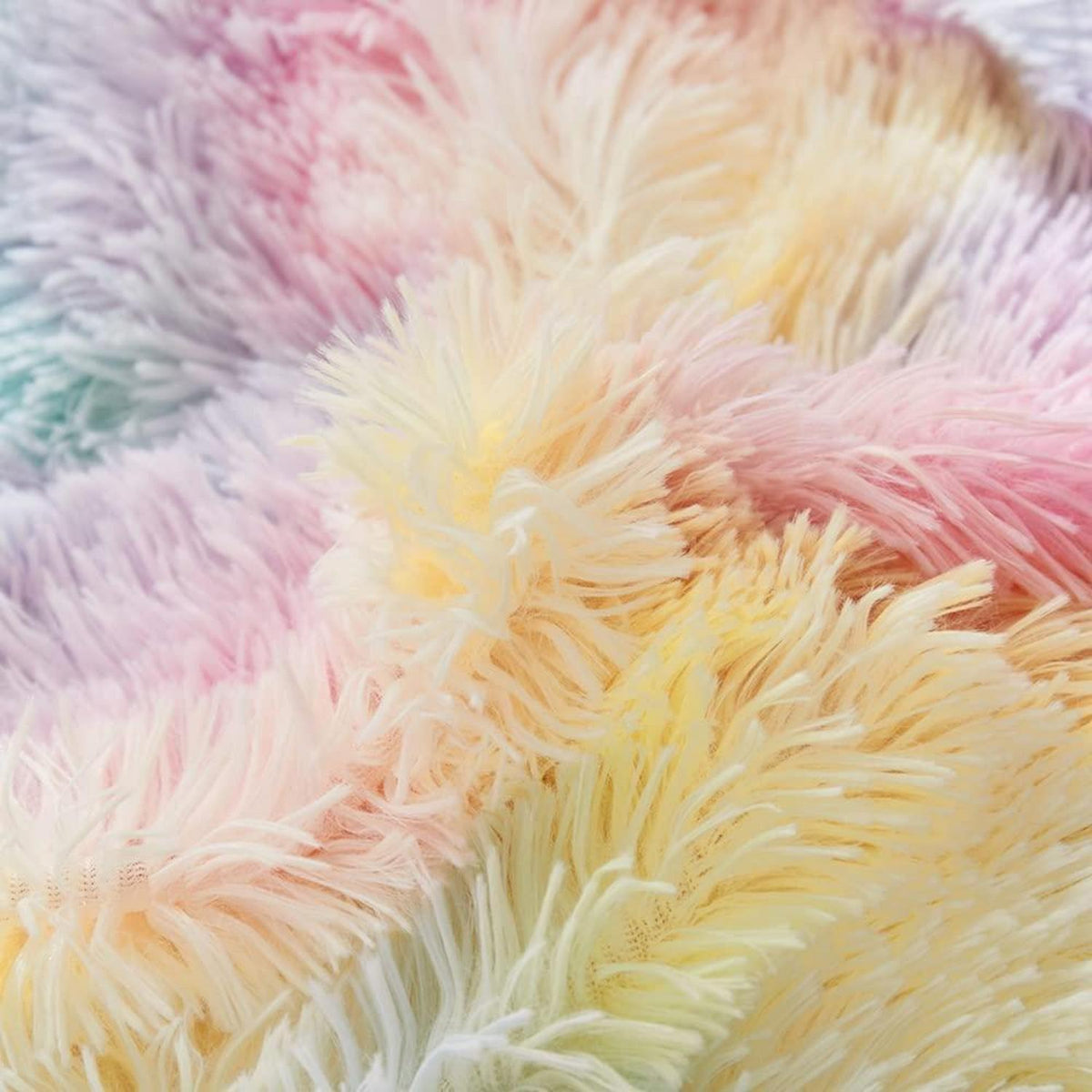 Winter Plüsch Bettwäsche Set Regenbogen Bunt 220x240 cm
