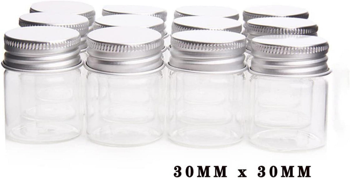 20x 10ml Mini Klarglasflaschen mit Aluminiumdeckel