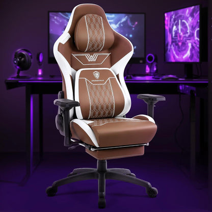 Ergonomischer Gaming Stuhl mit 4D-Armlehnen und Fußstütze PU
