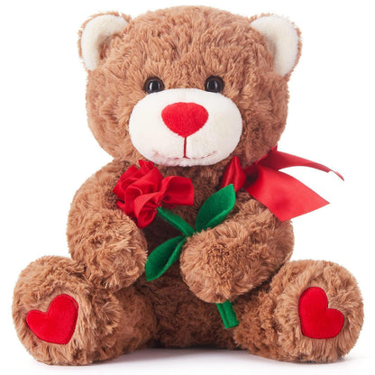 Teddybär Kuscheltier 27cm – Weiches Plüschtier mit Rosen