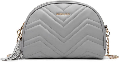 Damen Crossbody Umhängetasche aus PU Leder mit 4 Fächern