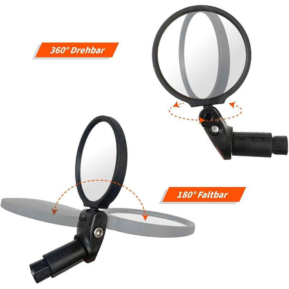 HD Mini Fahrradspiegel 360° Drehbar & Klappbar