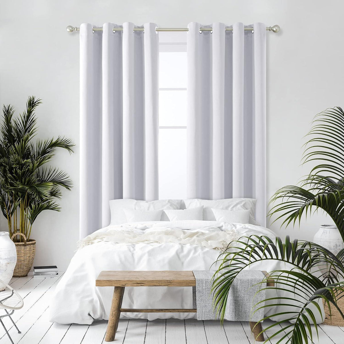 Blickdichte Vorhänge Verdunkelung 300x140 cm - 2er Set Silber Grau