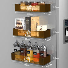 Magn. Gewürzregal 3er-Set Kühlschrank ohne Bohren Schwarz