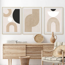3er Set Moderne Abstrakt Kunst Poster Wandbilder Beige 30x40cm
