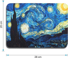 Kleines Gaming Mauspad Van Gogh Motiv rutschfeste Unterseite